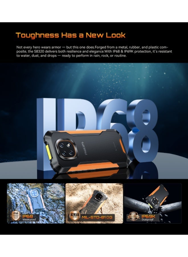 Philips Cubot S8320 Rugged Smartphone – 10,200mAh Mega Battery ,120Hz 6.745” HD+ Display, IP68/IP69K, 48MP Triple Camera, Android 15, Built-In Camping Lamp - Image 3